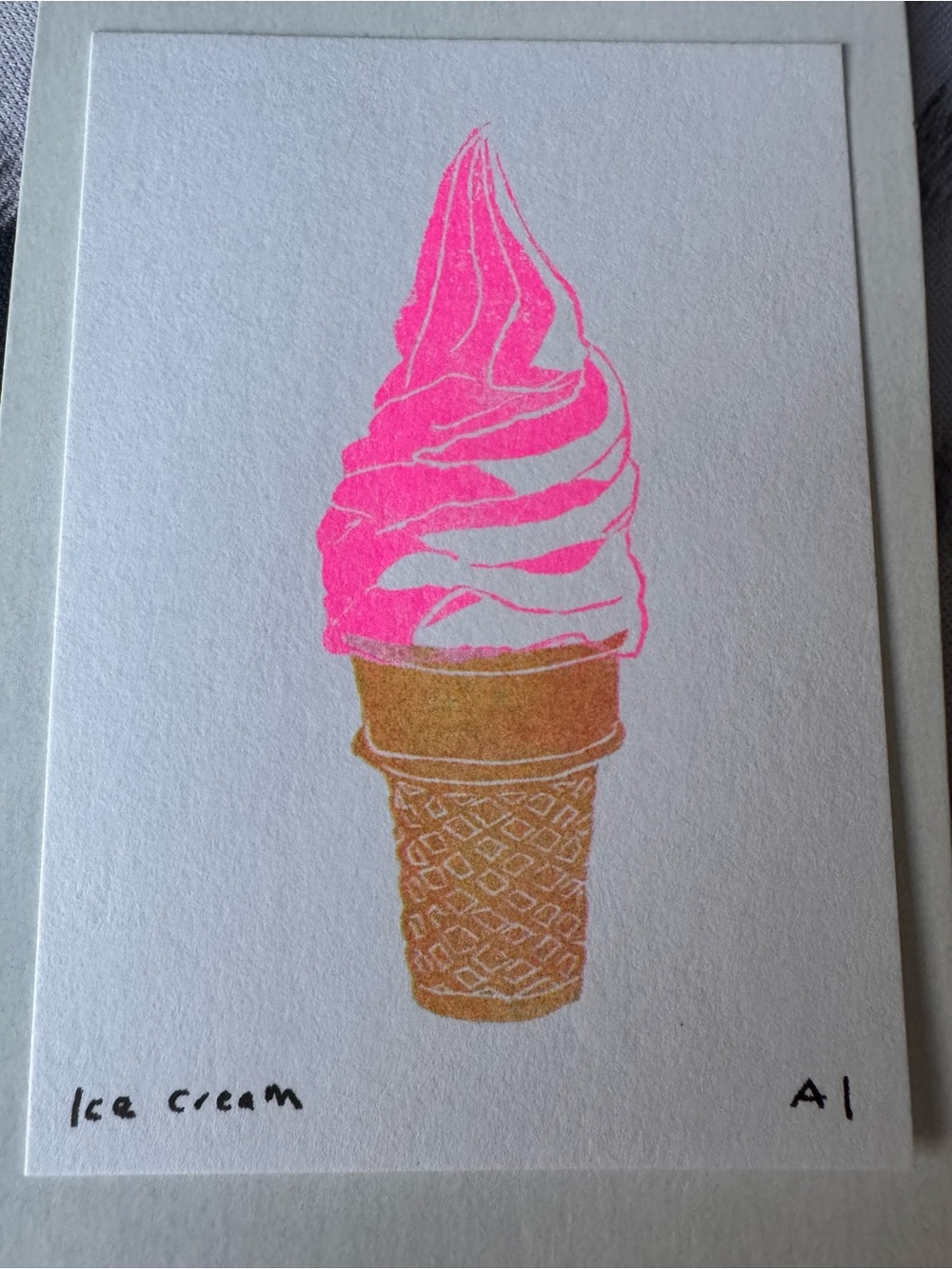 Inciardi- Pink Ice Cream Cone Art Print